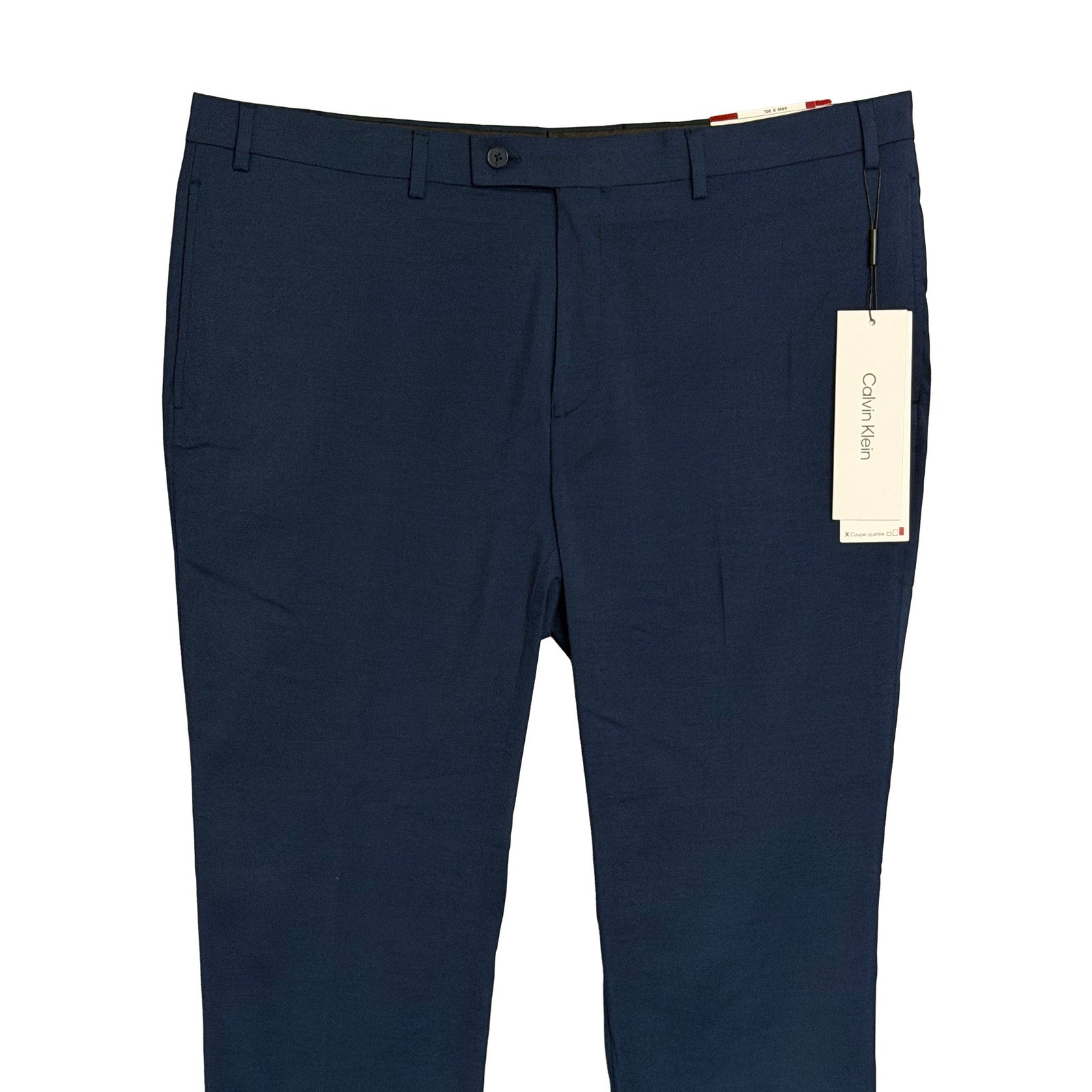 Calvin Klein Dress Pant Men's 40"x30" Slim Fit Flat Front Stretch Blue