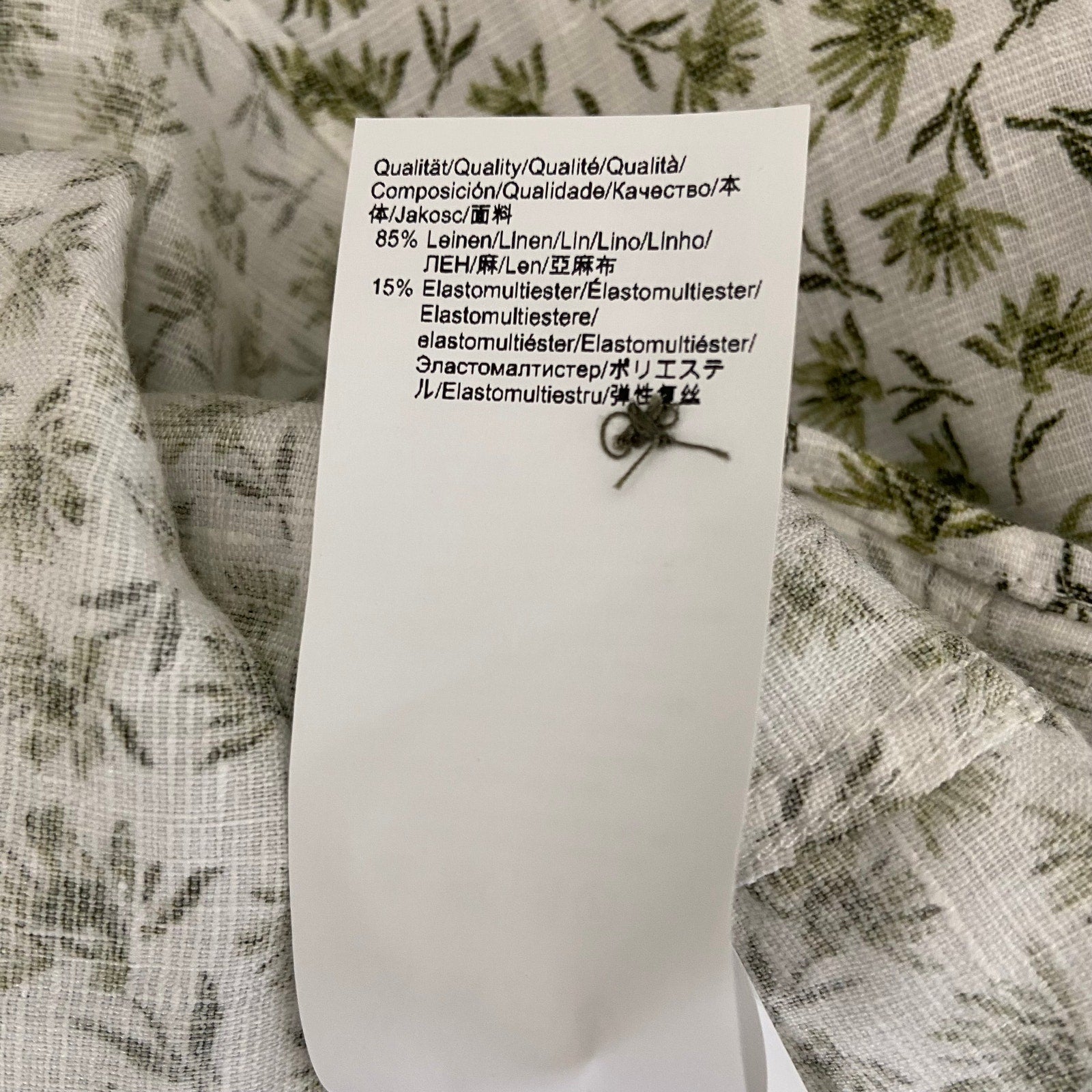 Boss Shirt Men's 3XL Big & Tall Short Slv Stretch Linen Shirt Green Floral