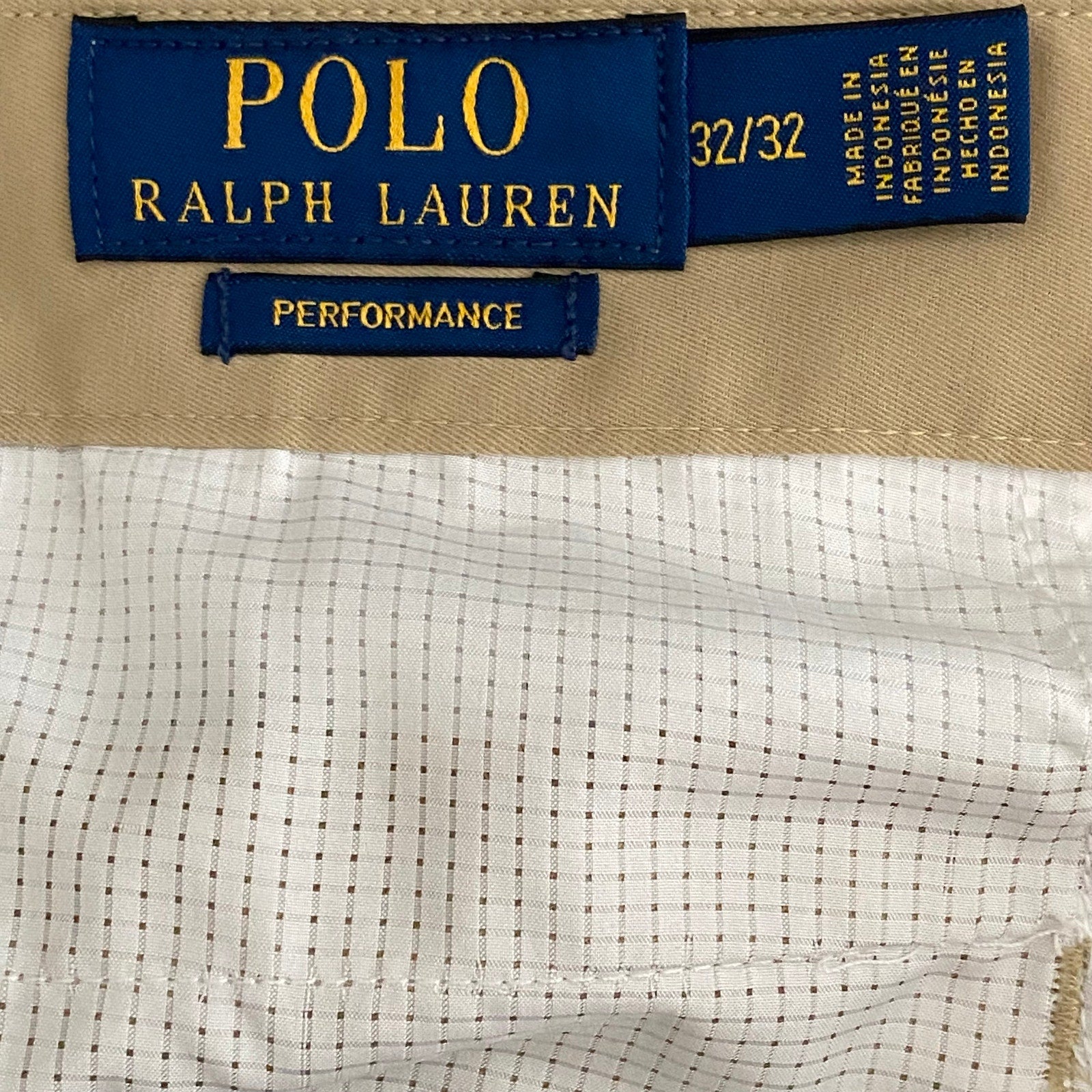 Ralph Lauren Performance Pants Men's 32x32 Tailored Fit Stretch Fabric Khaki