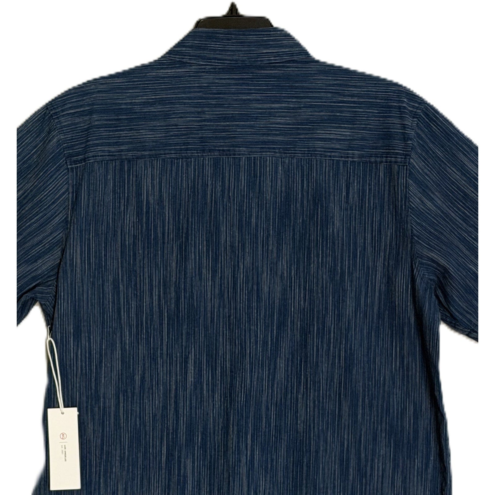 AG Los Angeles Shirt Men's Large Relaxed Fit Wesley Short Slv Button-Up Blue