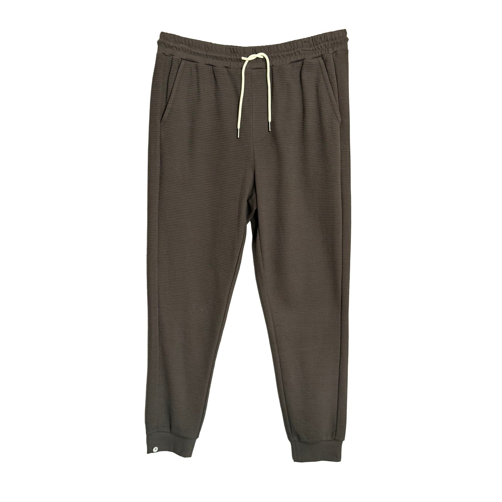 BFD Malibu Waffle Thermal Jogger Men's Large Elastic Drawstring Waist Carbon NWT
