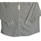 Roundtree & Yorke Performance Dress Shirt Men's 4XB LS Big & Tall Blue Plaid