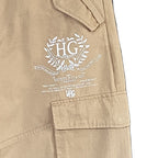 Hustle Gang Cargo Pants Men's 40"x32" Scratch Line Latte Cotton
