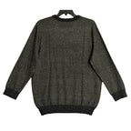 Perry Ellis Sweater Men's 2XLT Big & Tall Yarn Herringbone Crew Neck Black