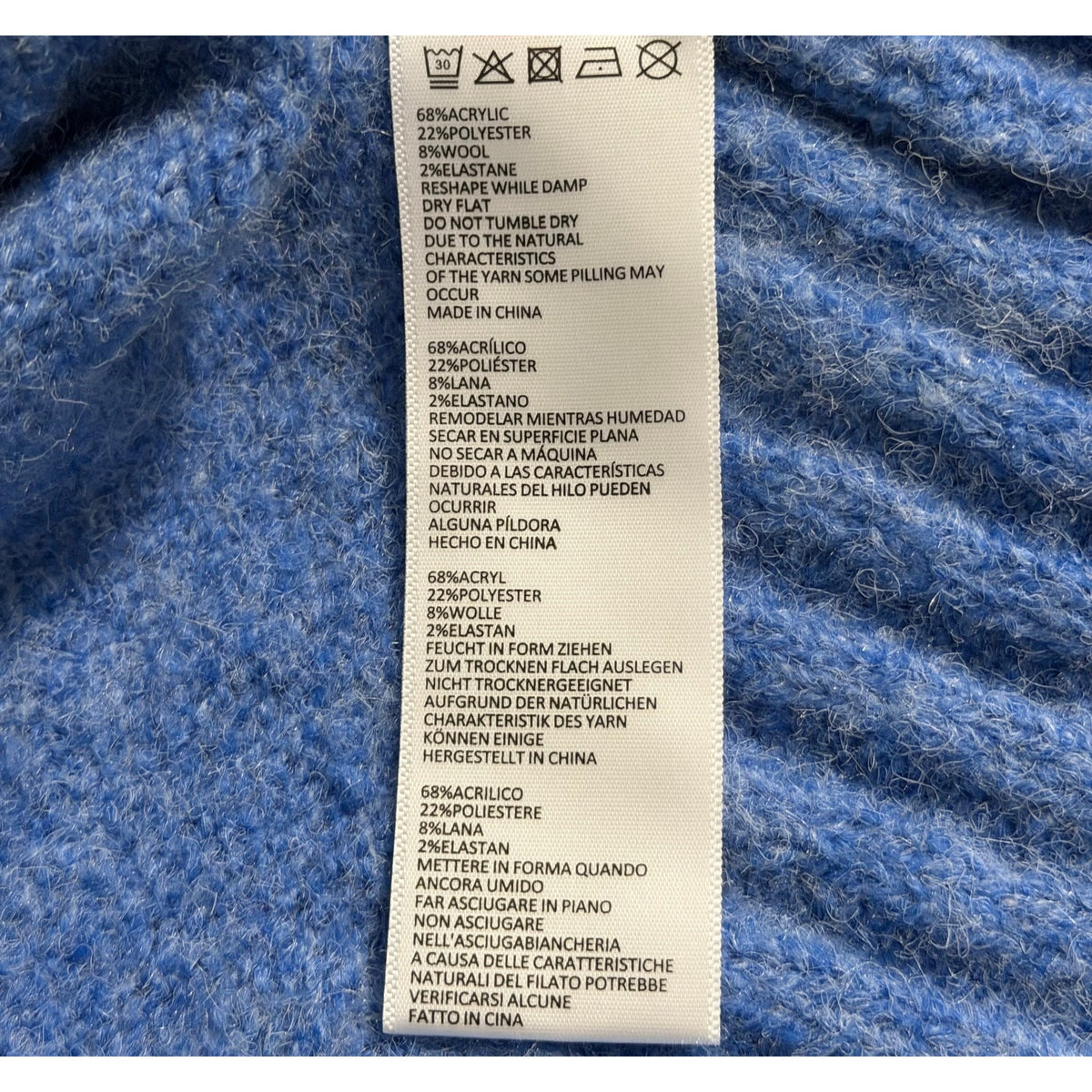 BDG Urban Outfitters Crew Neck Sweater Men's XL Fuzzy Long Sleeve Blue