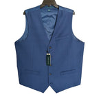 Perry Ellis Suit Vest Men's XXL Classic Fit V-Neck Stretch Fabric Lined Blue