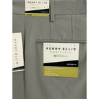 Perry Ellis Portfolio Pants Men's 40x30 Modern Fit Dress Pant Chiseled Stone