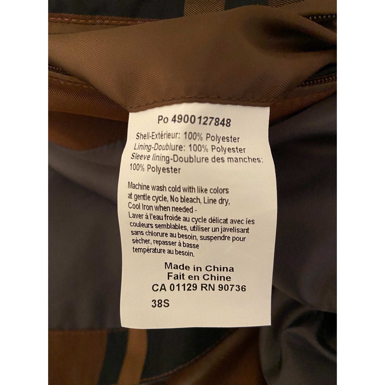 Lauren Ralph Lauren Men's 38 Short Raincoat Stanza Brown Check