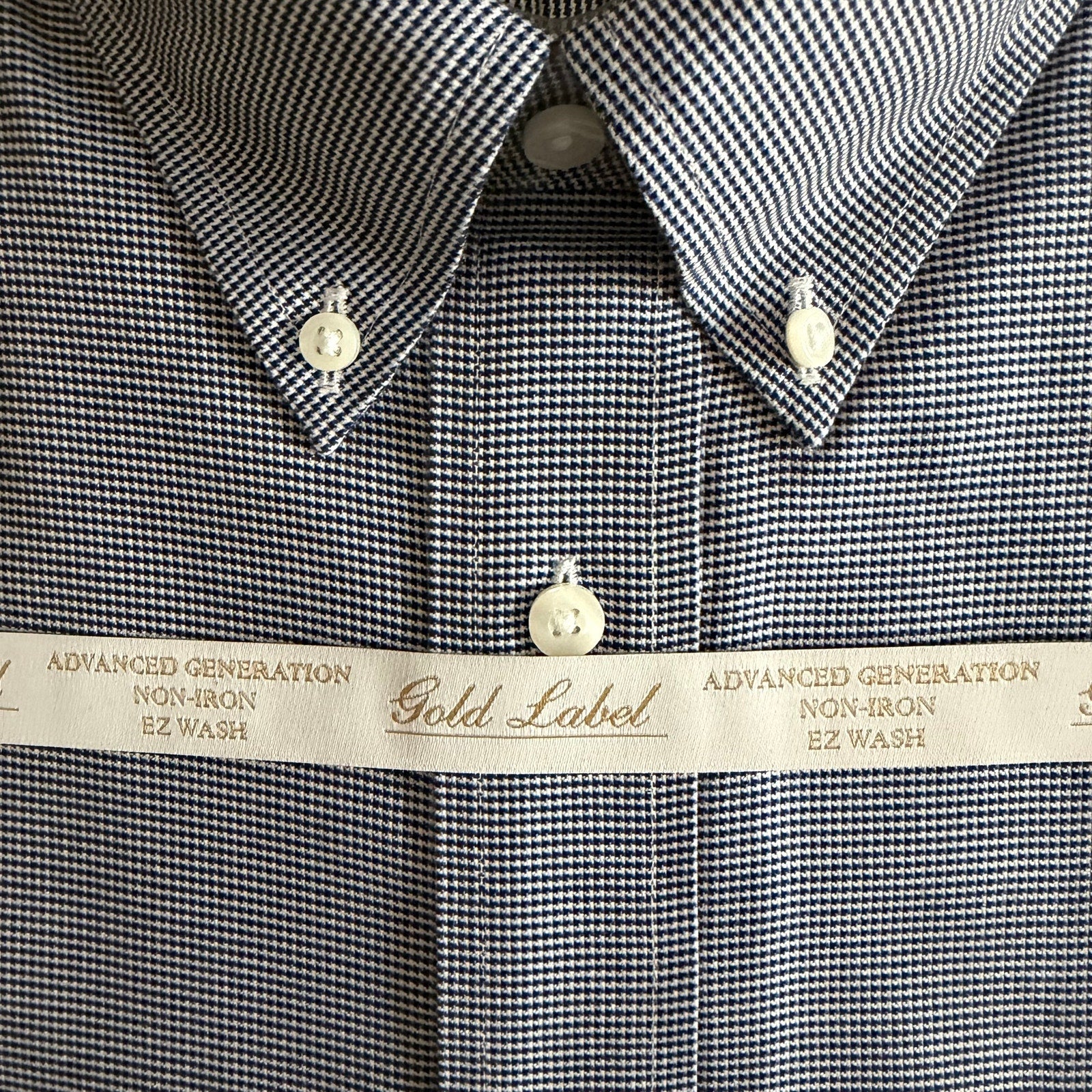 Roundtree & Yorke Shirt Big & Tall Men's 20 34/35 Dress Shirt Navy Blue
