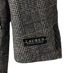 Lauren Ralph Lauren Overcoat Men's 40 Regular Wool Blend Black & White Plaid