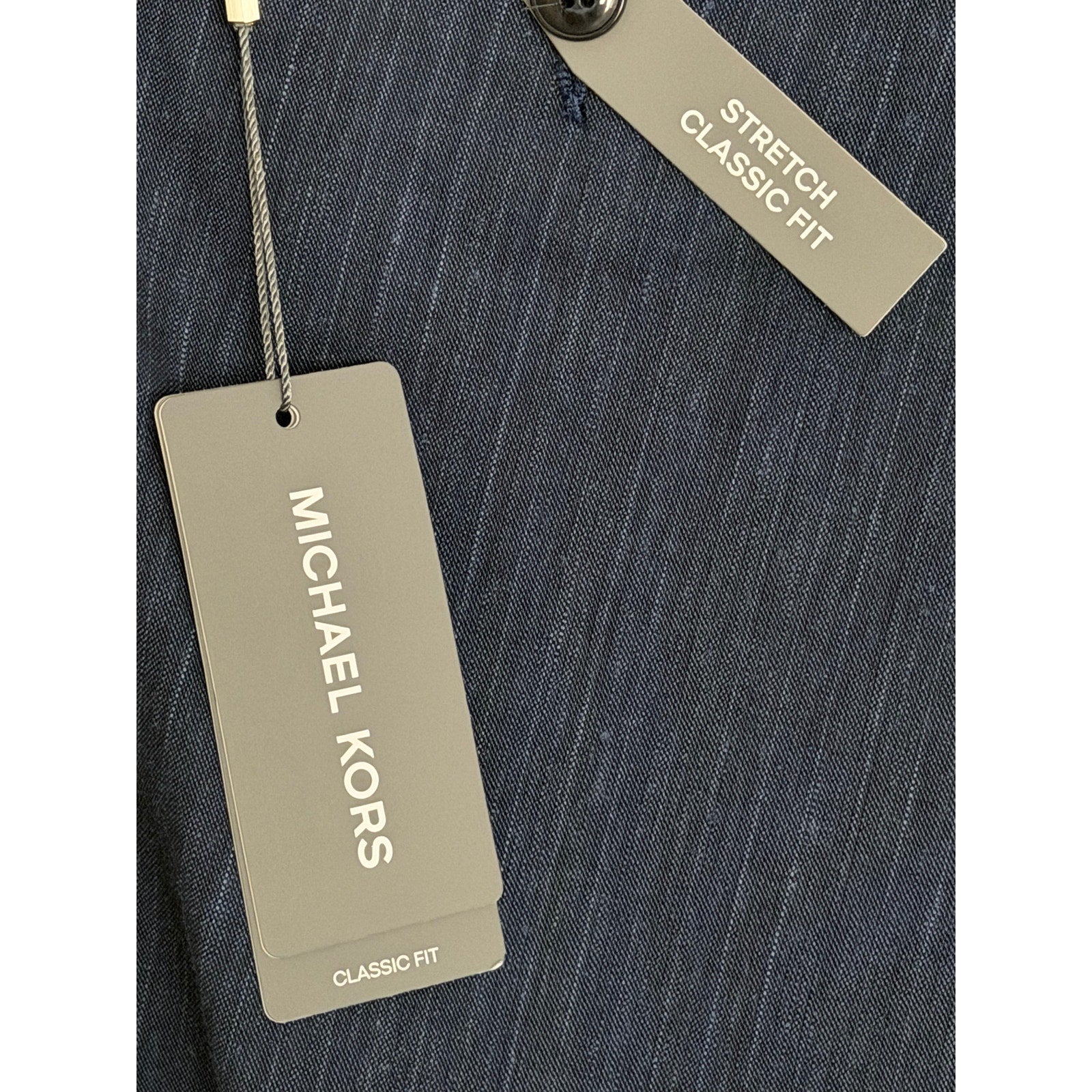Michael Kors Dress Pants Men's 34"x30" Classic Fit Linen Blend Stretch Blue