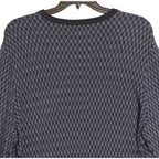 Perry Ellis Men's XLT Big & Tall Geometric Jacquard Crew Neck Sweater Indigo