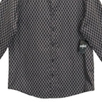 Alfani Dress Shirt Men's Medium Button-Up Cotton Long Sleeve Black Geo Print