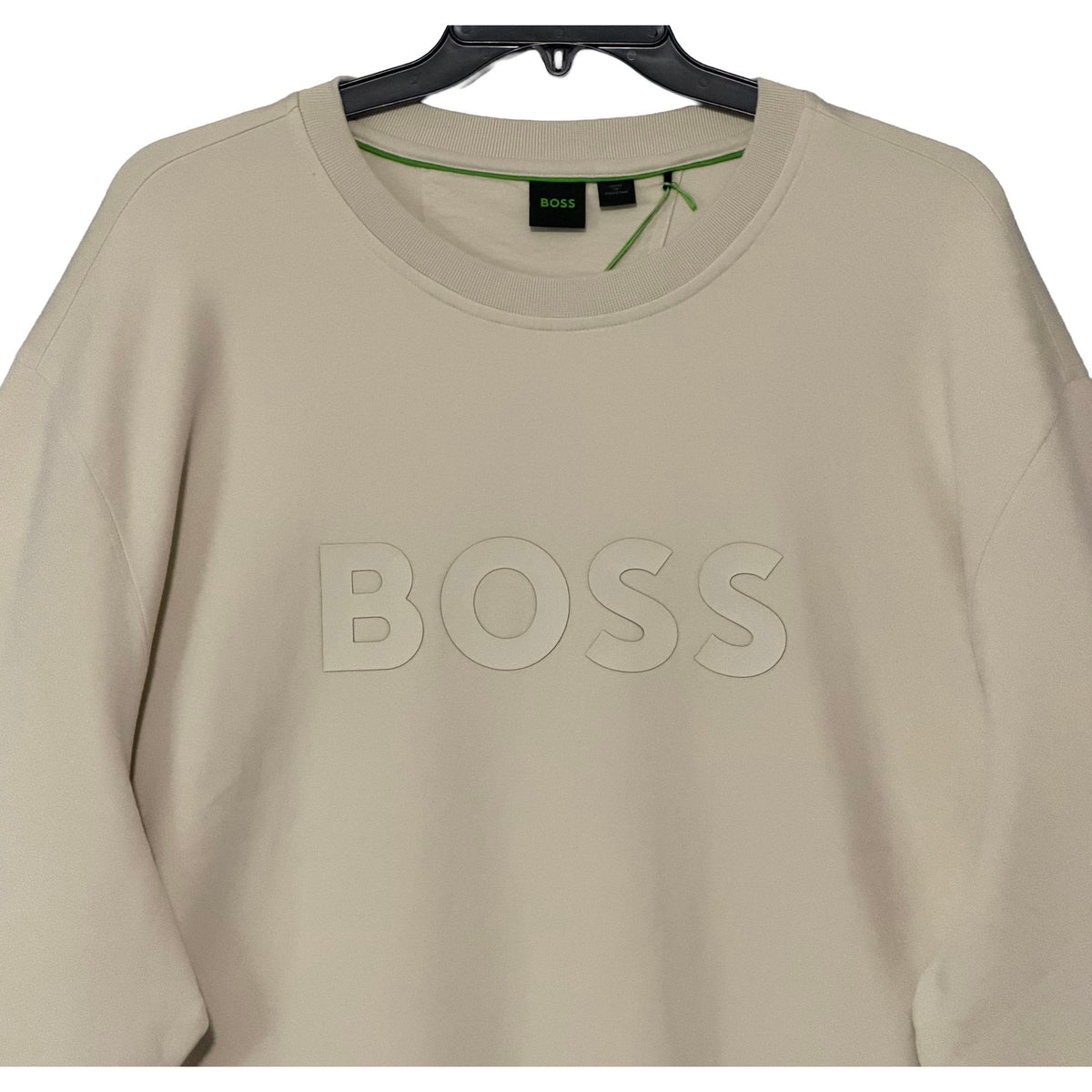 Boss Salbo Pullover Sweatshirt Men's 4XL Big & Tall Crew Neck Open White