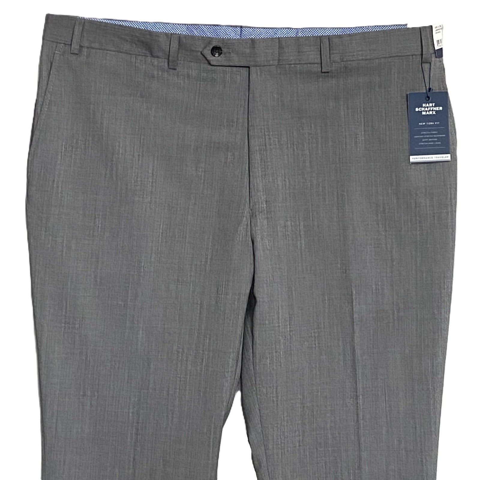 Hart Schaffner Marx Pant Men's 40x30 Traveler Wool Pant New York Fit Gray