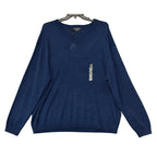 Hart Schaffner Marx Sweater Men's 3XB Big & Tall V-Neck Merino Wool Blue Heather
