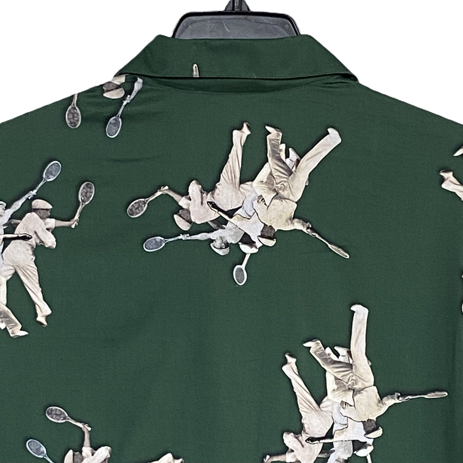 Lacoste Camp Shirt Men's Medium Relaxed Fit Short Sleeve Rene Lacoste Print NEW