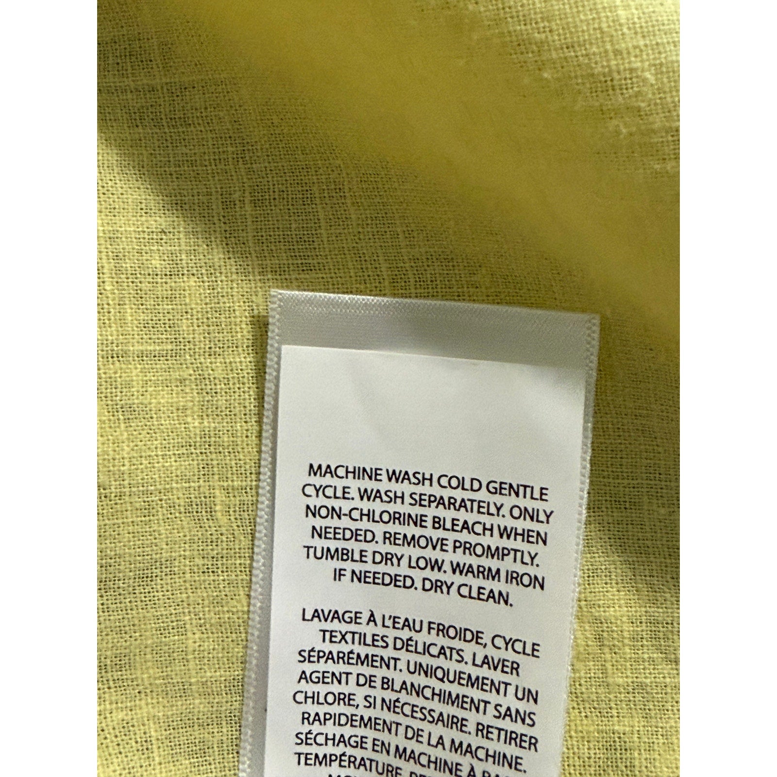 Polo Ralph Lauren Shirt Men's Small Classic Fit Short Slv Linen Blend Yellow