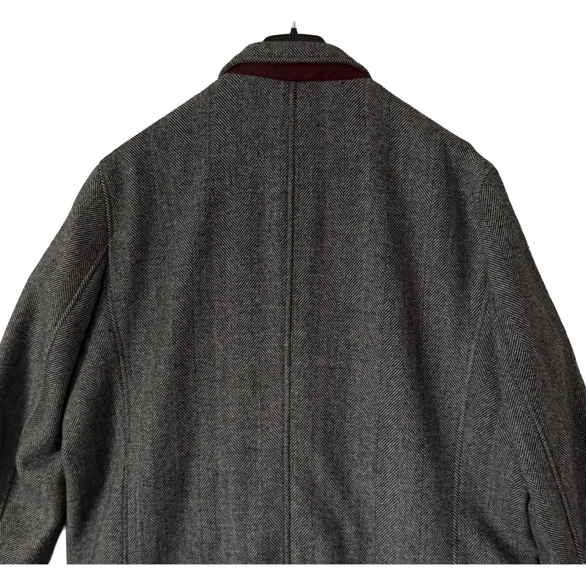 Michael Kors Overcoat Men's 46R Pike Slim Fit Coat Wool Black White Herringbone