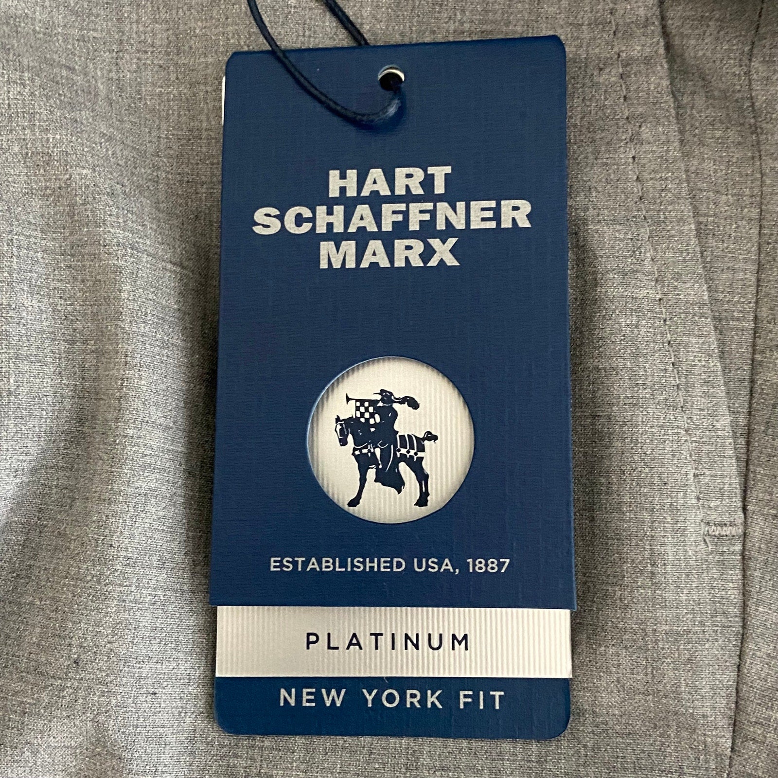 Hart Schaffner Marx Pant Men's 42x30 Dress Pant Platinum New York Fit Gray