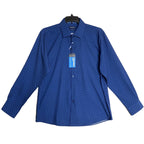 Nautica Dress Shirt Men's XL 17-17.5 34/35 Performance Slim Fit Blue Geo