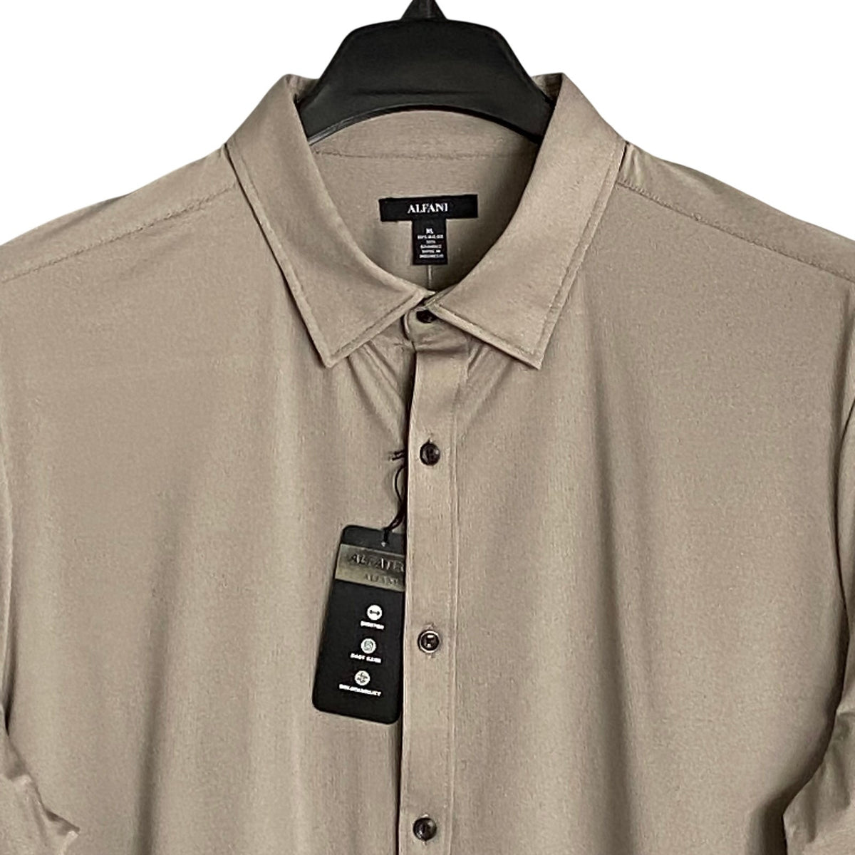 Alfani Alfatech Dress Shirt Men's XL Long Sleeve Button-Up Nylon Stretch