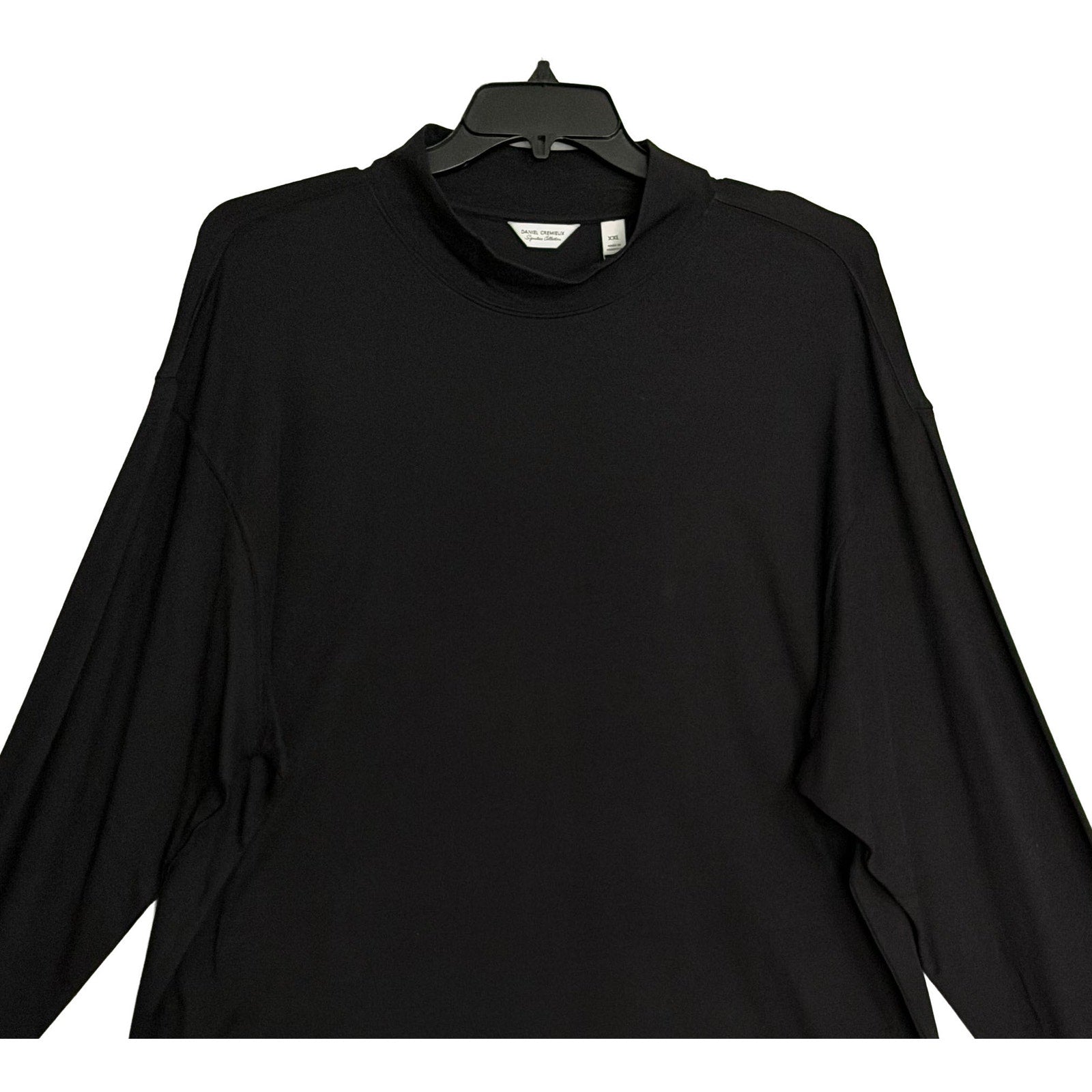 Daniel Cremieux Mock Neck Shirt Signature Solid Interlock Men's XXL Black