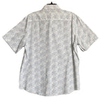 Bugatchi Shirt Men's Large Classic Fit Button-Up Short Sleeve Almond Floral