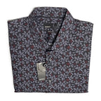 Quieti Button-Up Shirt Men's XXL Long Sleeve Stretch Cotton Black Red Floral