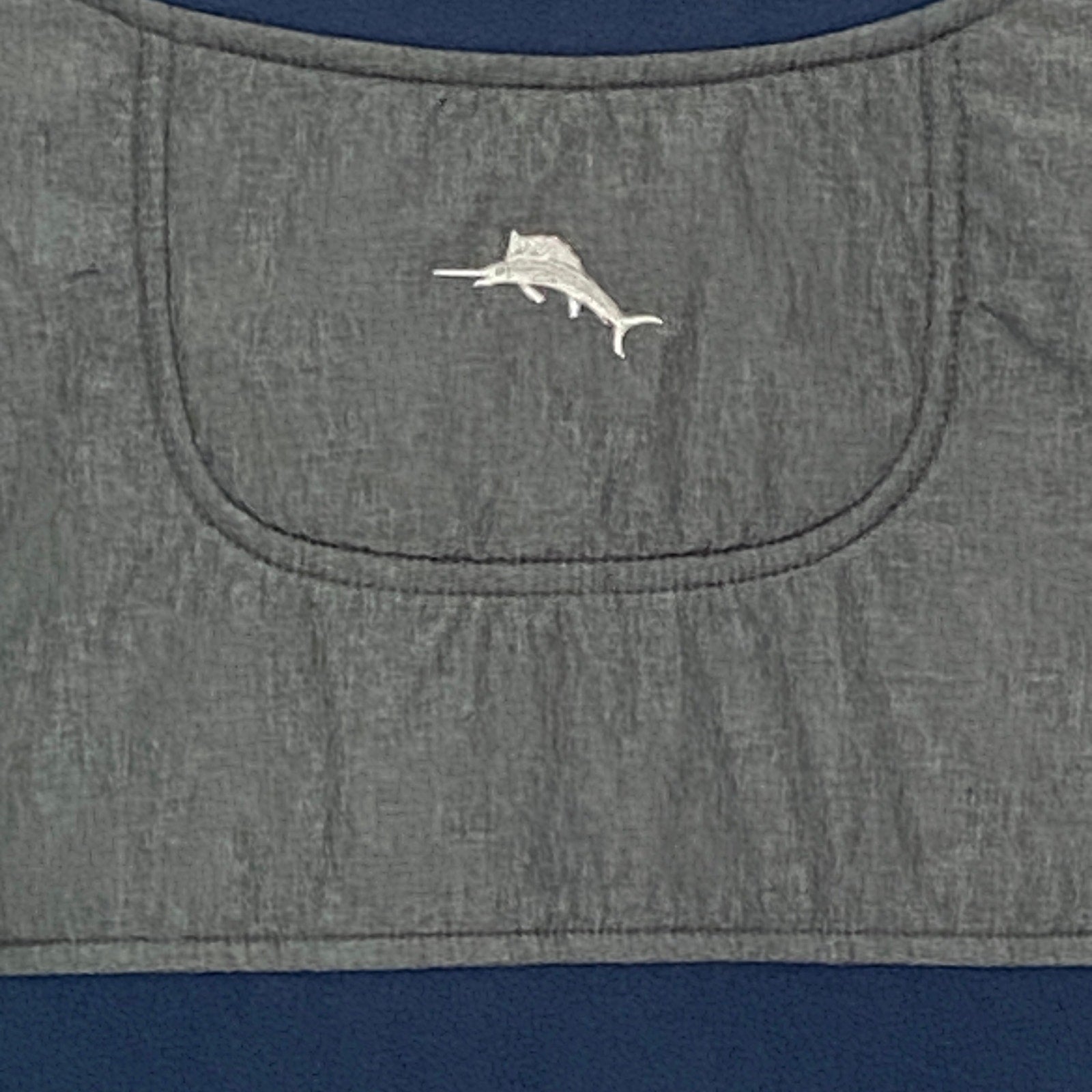 Tommy Bahama Sweatshirt Men's Medium Field Runner Half-Snap Mock-Neck Blue