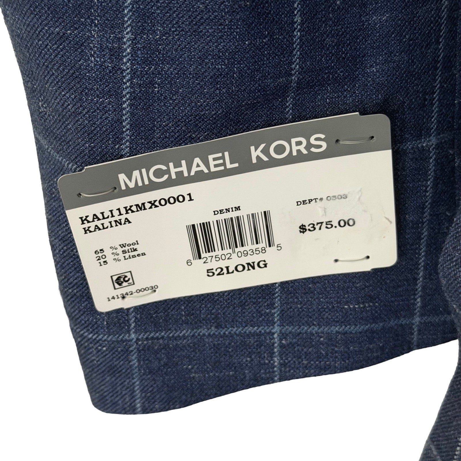 Michael Kors Suit Jacket Men's 52 Long Classic Fit Wool Silk Linen Blue Ck