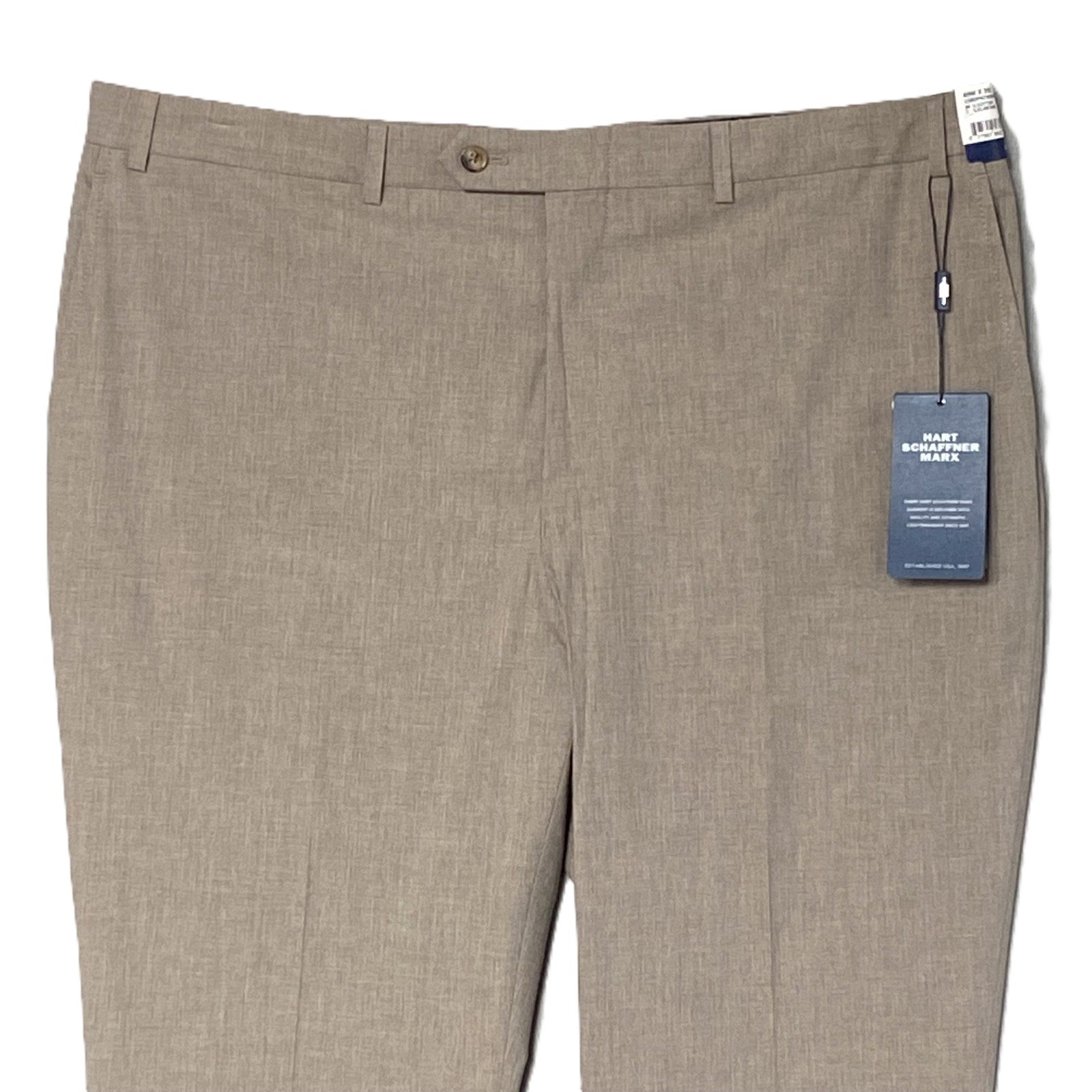 Hart Schaffner Marx Pant Men's 40x30 Dress Pant Platinum New York Fit Beige