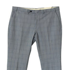 Calvin Klein Dress Pant Men's 42"x30" Slim Fit Flat Front Stretch Blue Plaid