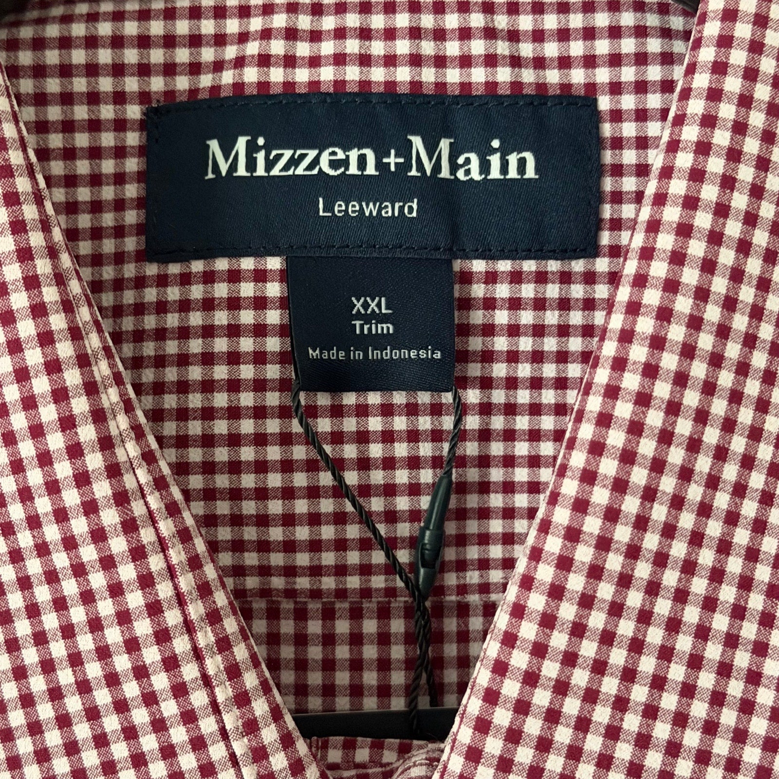 Mizzen+Main Shirt Men's XXL Leeward Trim Fit Long Slv Mulberry Ian Gingham