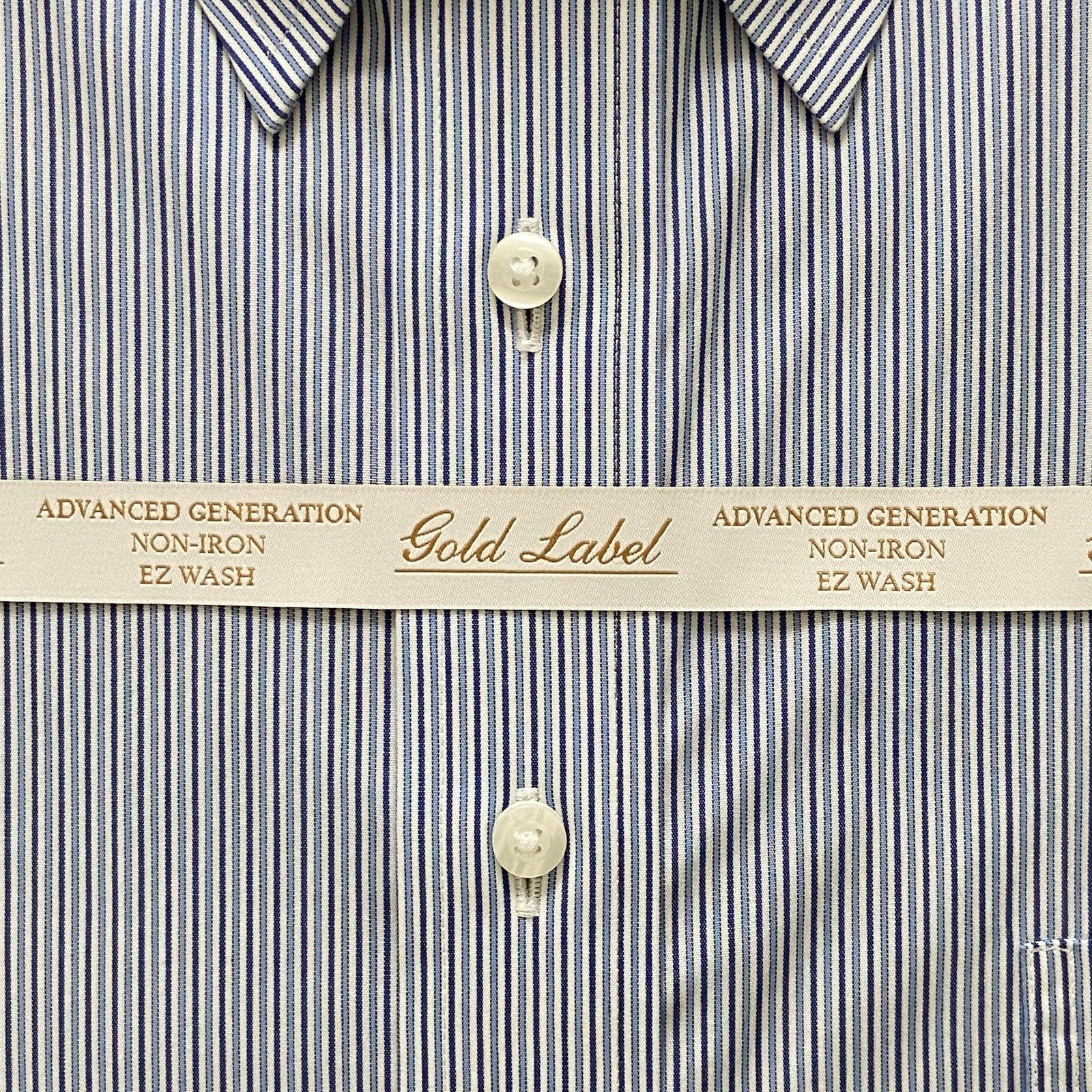 Roundtree & Yorke Shirt Big & Tall Men's 19 36/37 Blue Pinstripe Dress Shirt