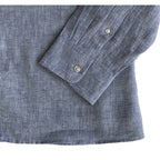 Daniel Cremieux Linen Shirt Men's XXL Signature Albini Fabrics Blue & Gray