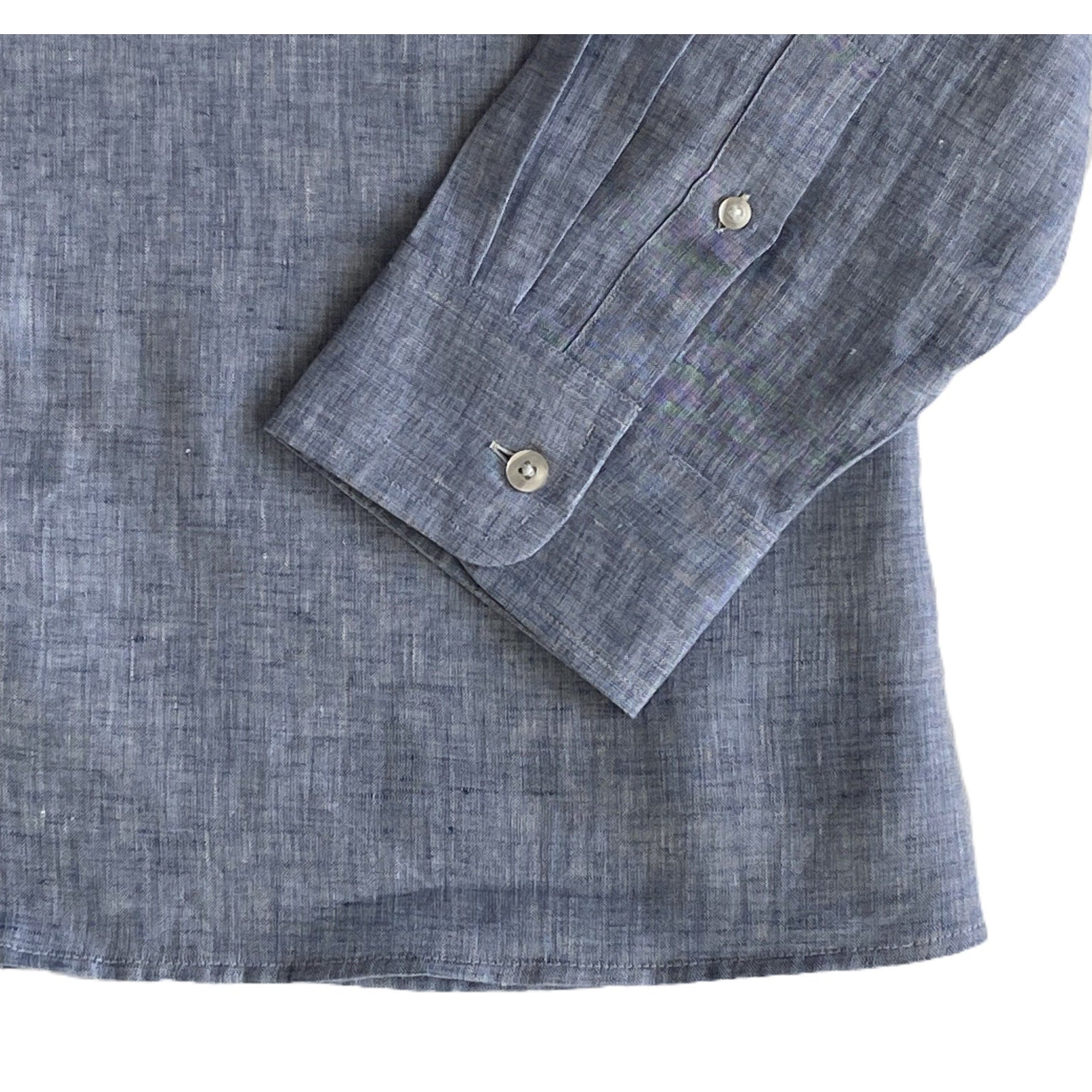 Daniel Cremieux Linen Shirt Men's XXL Signature Albini Fabrics Blue & Gray