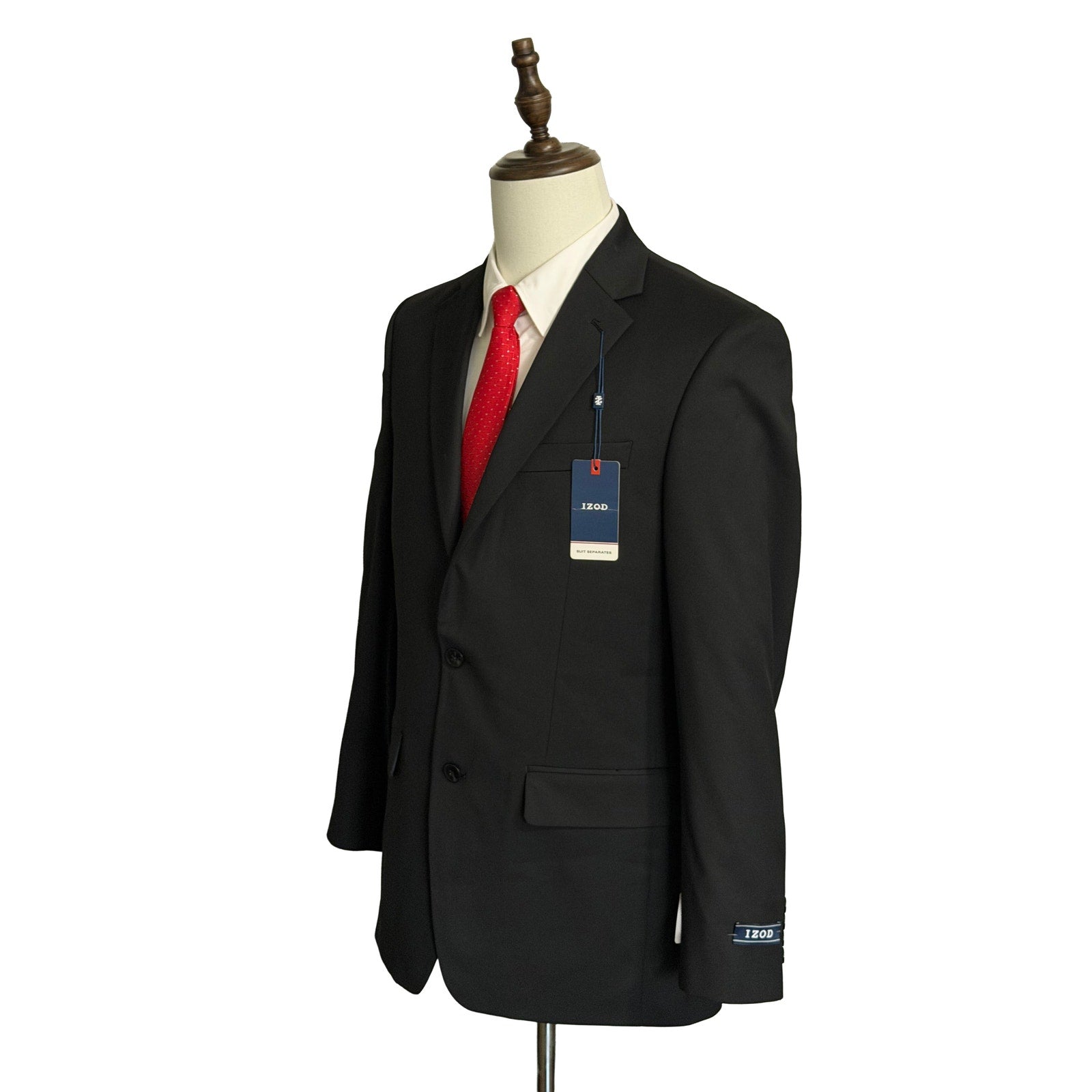 IZOD Suit Coat Men's 38 Long Suit Jacket Isaac Stretch Solid Black