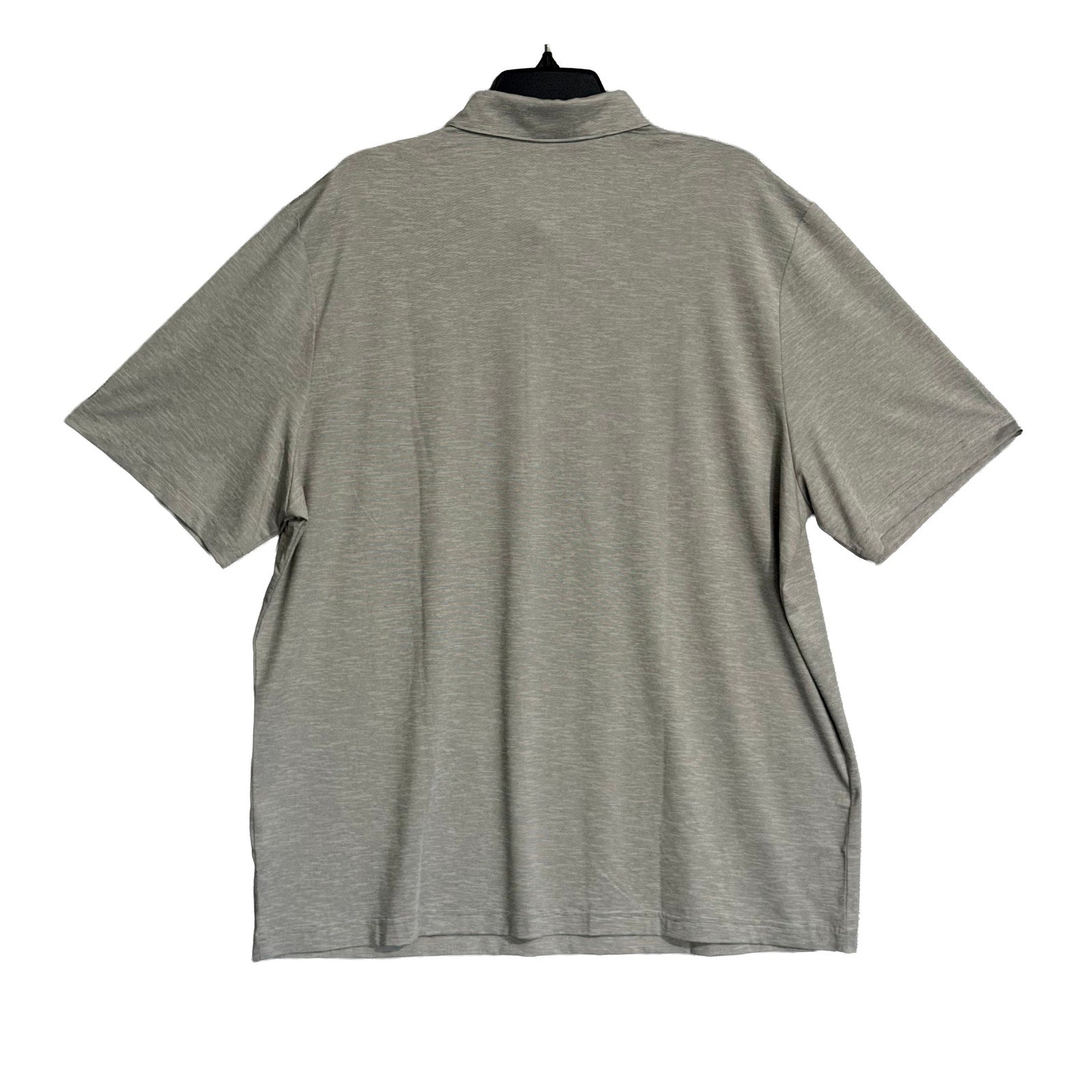 Criquet Polo Shirt Men's XXL Stretch Short Sleeve Grey Micro-Stripe