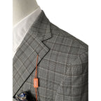 Tallia Men's 38 Regular Suit Jacket Stretch Wool Blend Cream/Brown Plaid