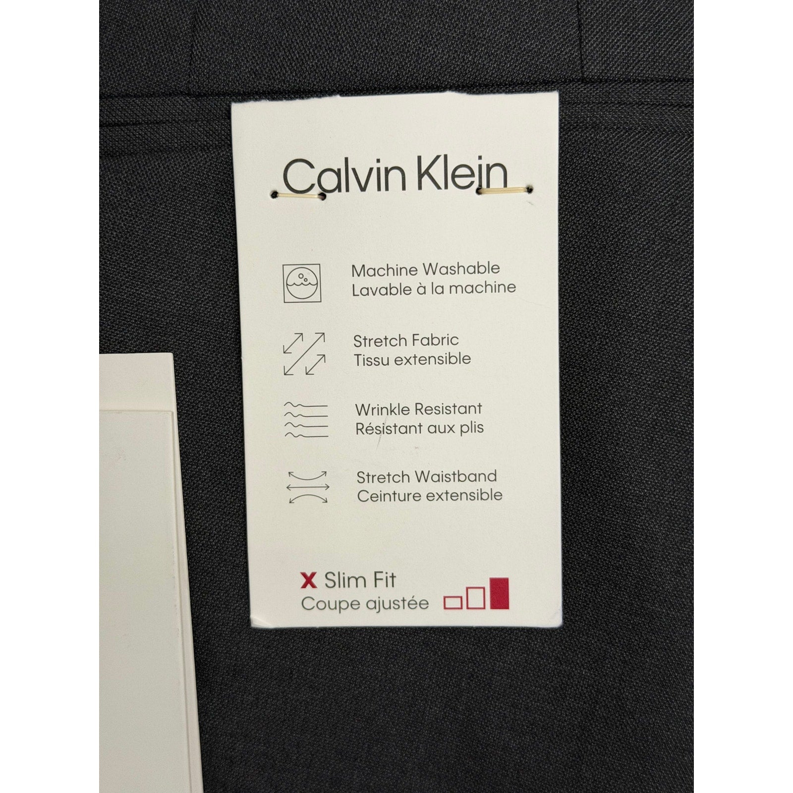 Calvin Klein Dress Pants Men's 31"x30" Slim Fit Flat Front Stretch Gray