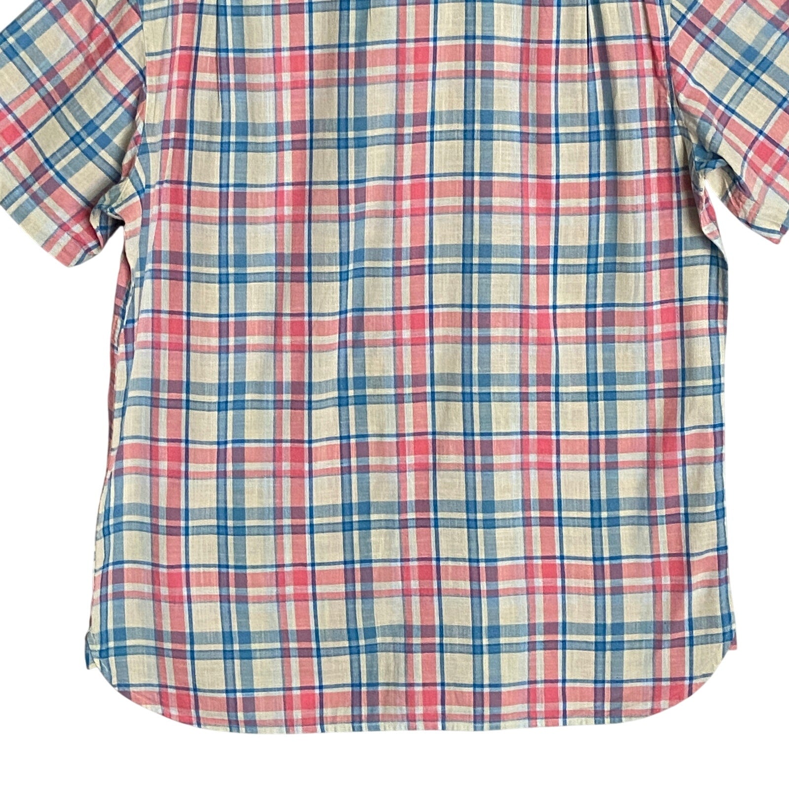 Daniel Cremieux 38 Men's Large Short Sleeve Button-Up Shirt Pink & Blue