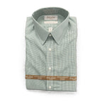 Roundtree & Yorke Shirt Men's 14.5 32 Slim Fit Cotton Poplin Green Check