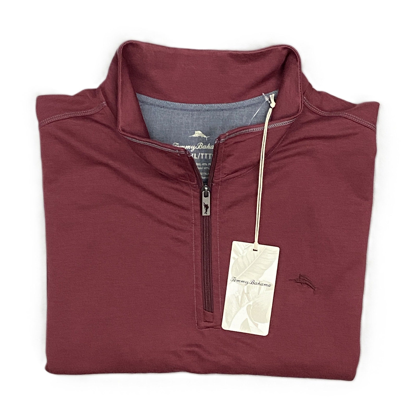 Tommy Bahama Men's XXXL 1/4 Zip Pullover Mock Neck Red