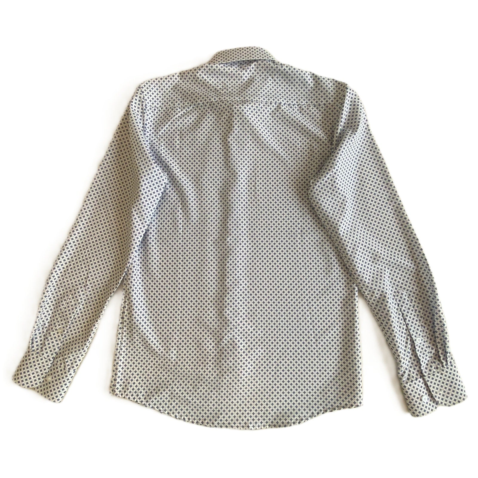 Nautica Dress Shirt Men's 14-14.5 32/33 Performance Slim Fit Blue Floral NEW