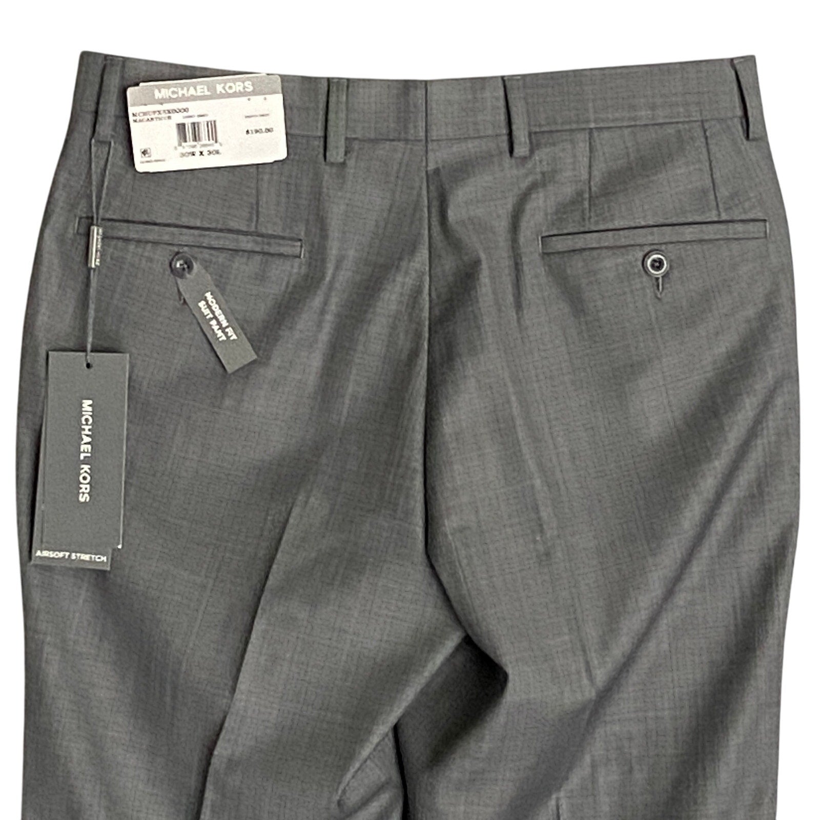 Michael Kors Suit Pant Men's 30"x30" Modern Fit Stretch Fabric Light Grey NEW