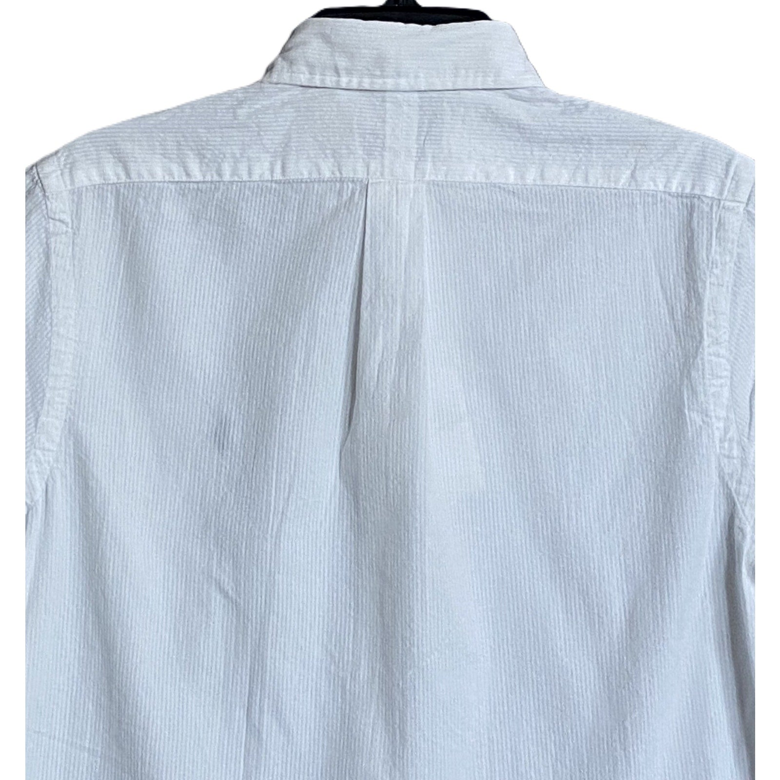 Polo Ralph Lauren Shirt White Seersucker Short Slv Classic Fit Men's Small