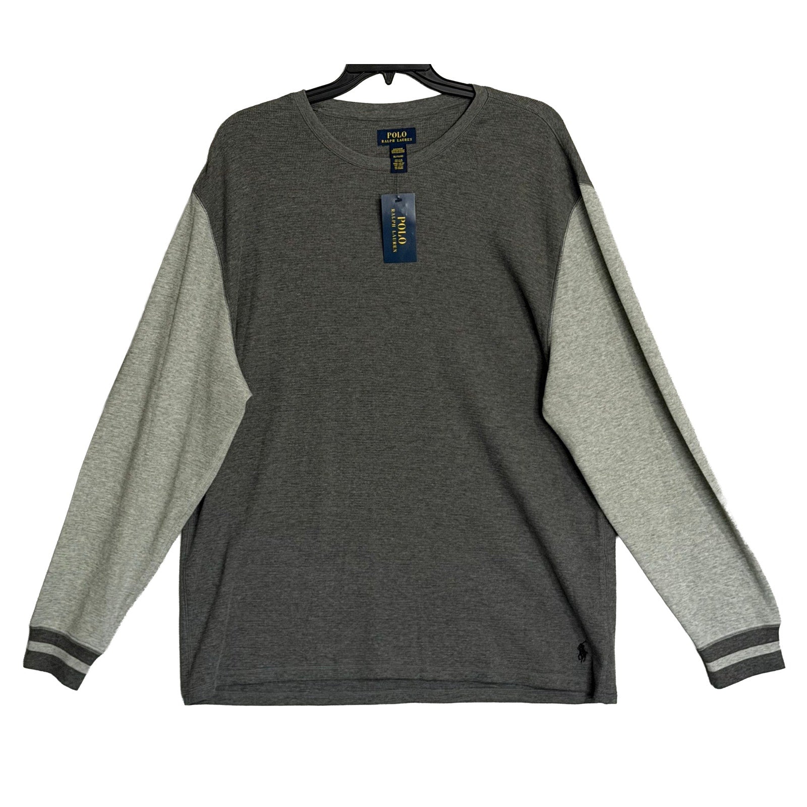 Polo Ralph Lauren Sleepwear Men's XL Crew Neck Long Sleeve Shirt Grey
