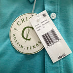 Criquet Men's XL Pocket Polo Shirt Pima Cotton Stretch Teal Mirco