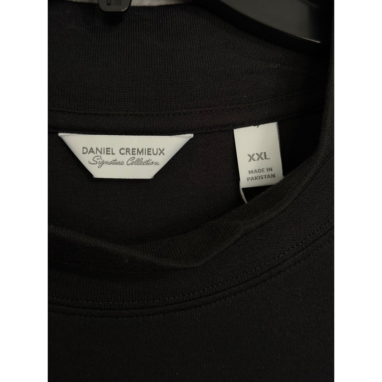 Daniel Cremieux Mock Neck Shirt Signature Solid Interlock Men's XXL Black